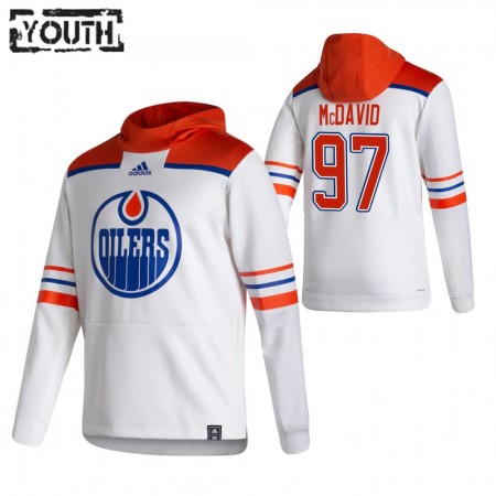 Dětské Edmonton Oilers Connor McDavid 97 2020-21 Reverse Retro Pullover Mikiny Hooded